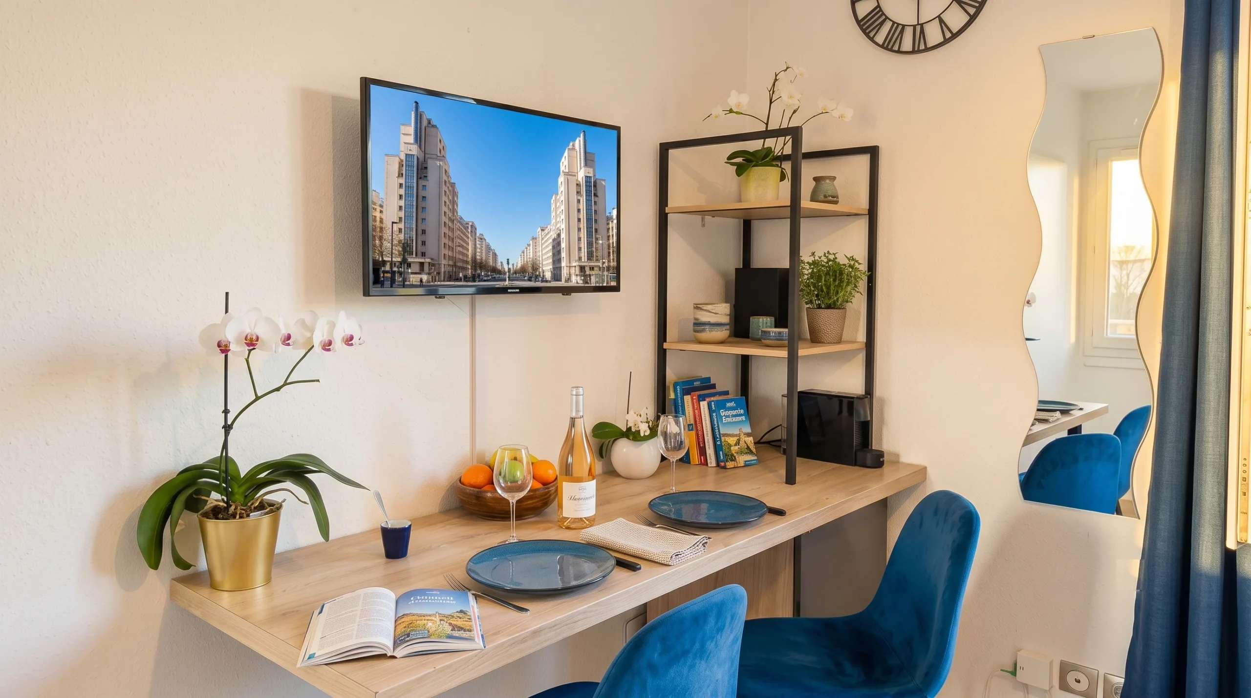 Coin repas SéjourLyonnais Studio Green Cosy
