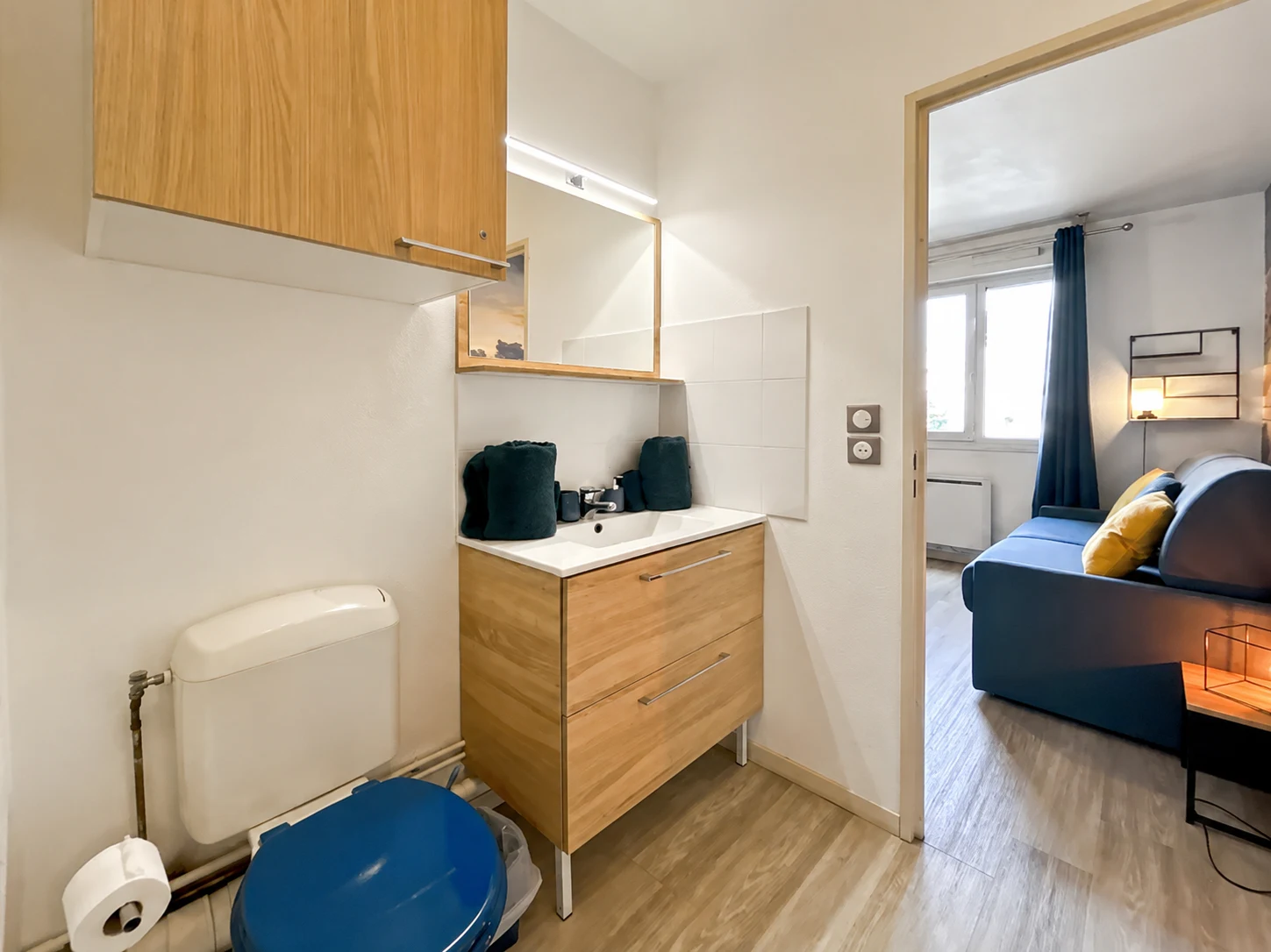Sunny Dream - 124 Cours Gambetta - Salle de bain moderne et salon cosy SéjourLyonnais Studio Green Cosy